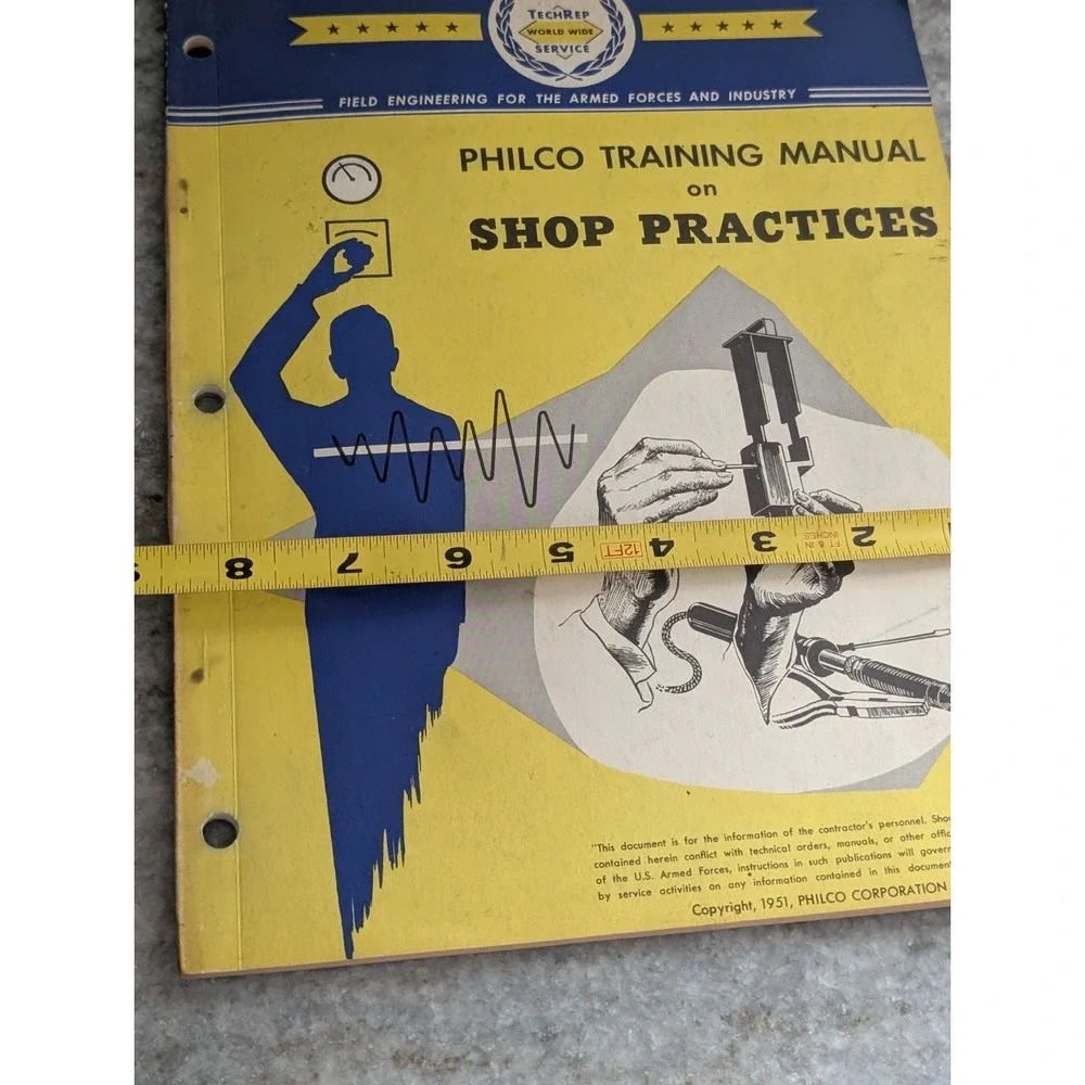 1951 Philco Training Manual Shop Practices TechRep Armed Forces Electronics VTG